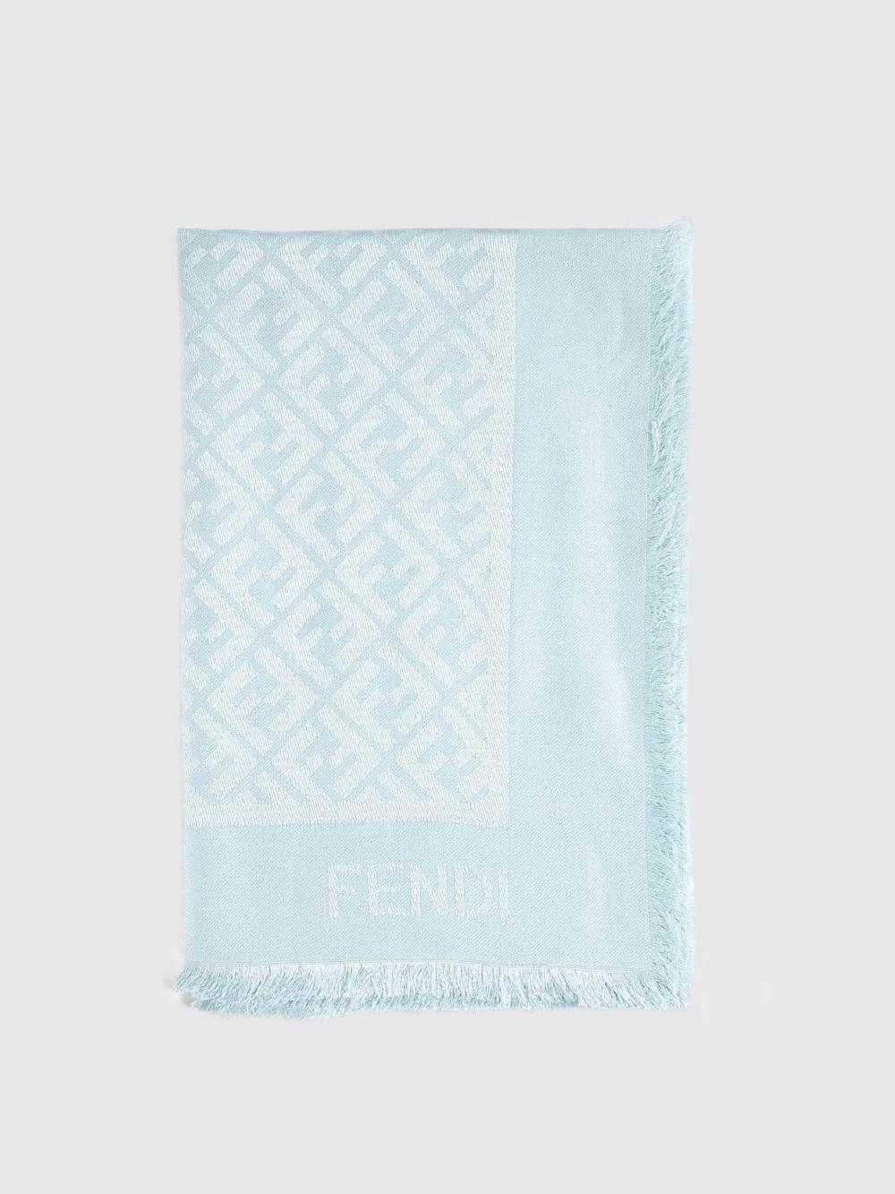 Giglio Sciarpa FF Fendi in seta e lana jacquard