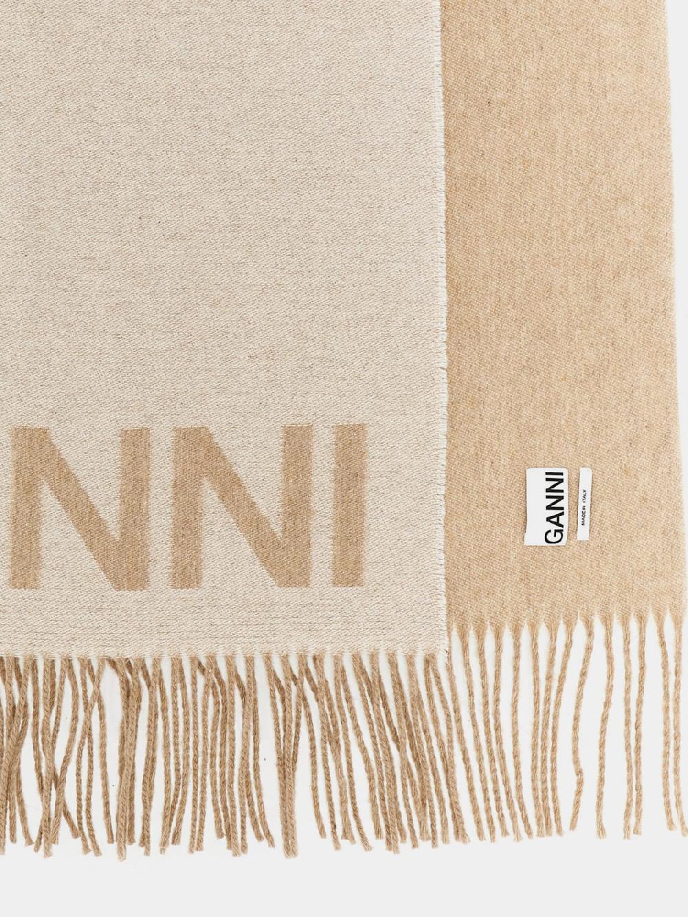 Giglio Sciarpa Ganni In Lana Con Logo