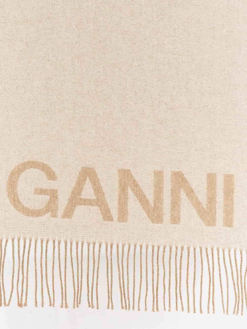 Giglio Sciarpa Ganni In Lana Con Logo