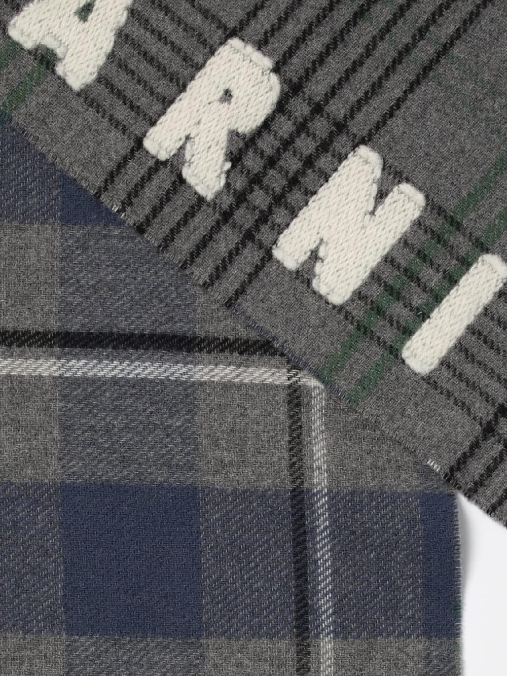 Giglio Sciarpa Tartan Con Maxi Logo Marni