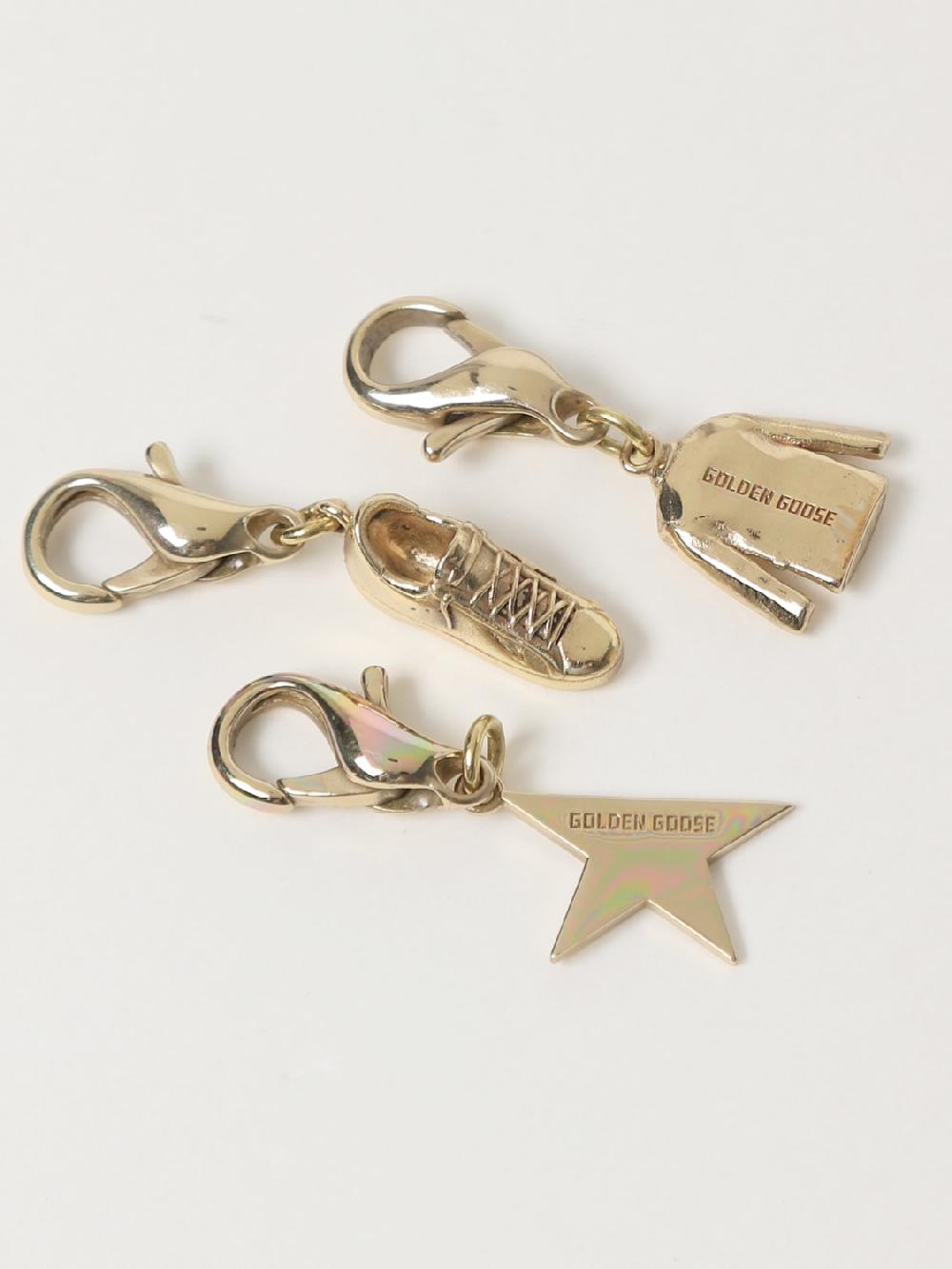 Giglio Set 3 Charms Golden Goose In Ottone
