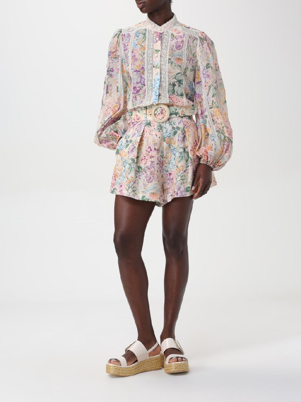 Giglio Shorts Floreale Zimmermann Di Lino