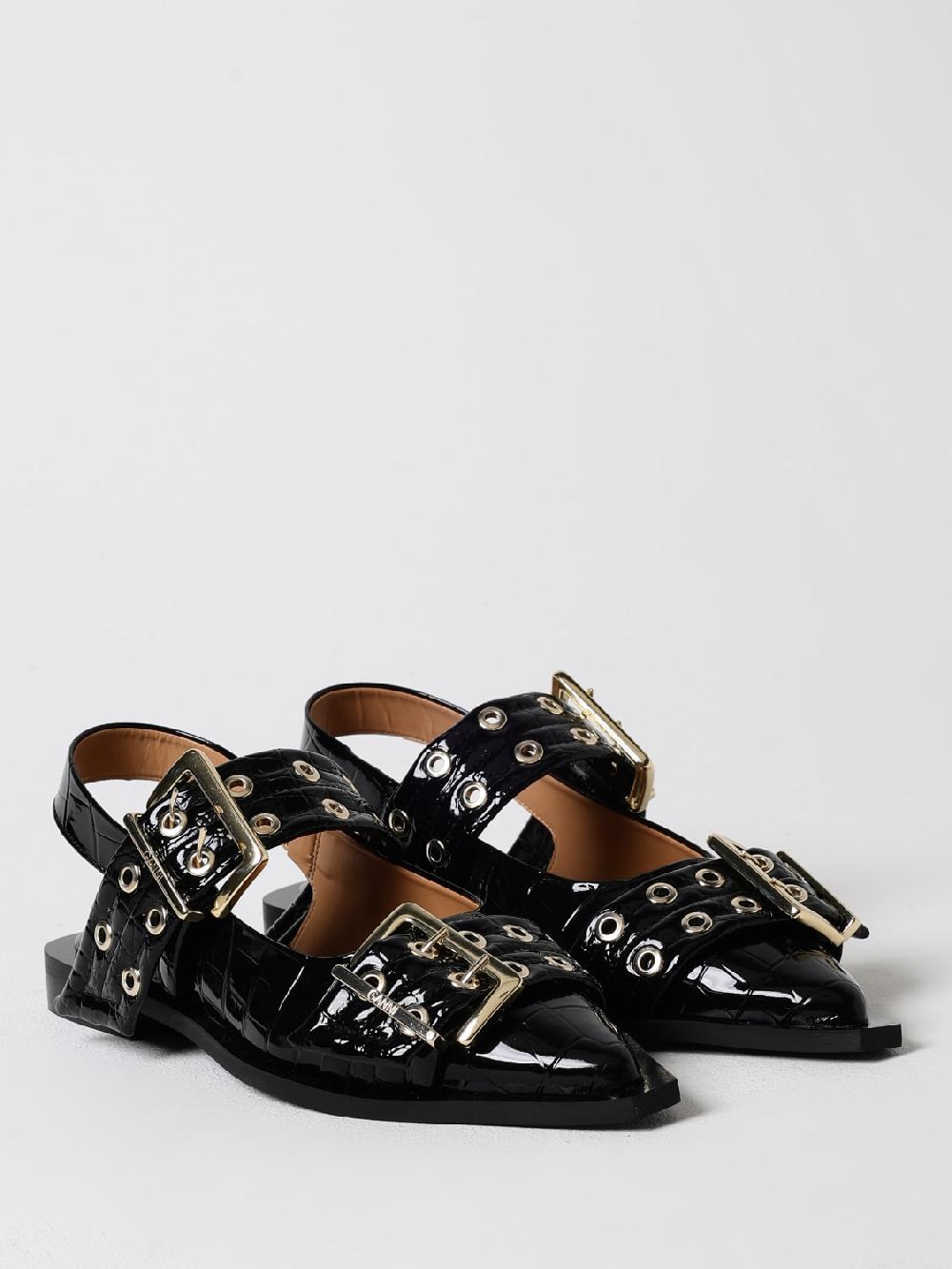 Giglio Slingback Ganni In Vernice Riciclata