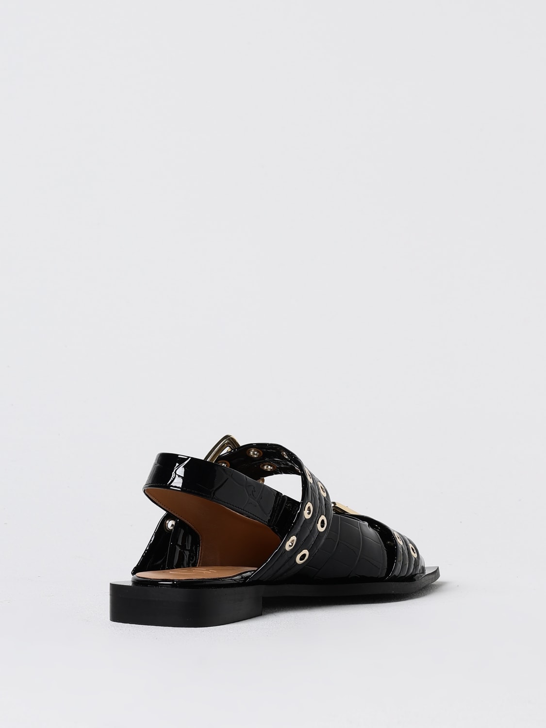 Giglio Slingback Ganni In Vernice Riciclata