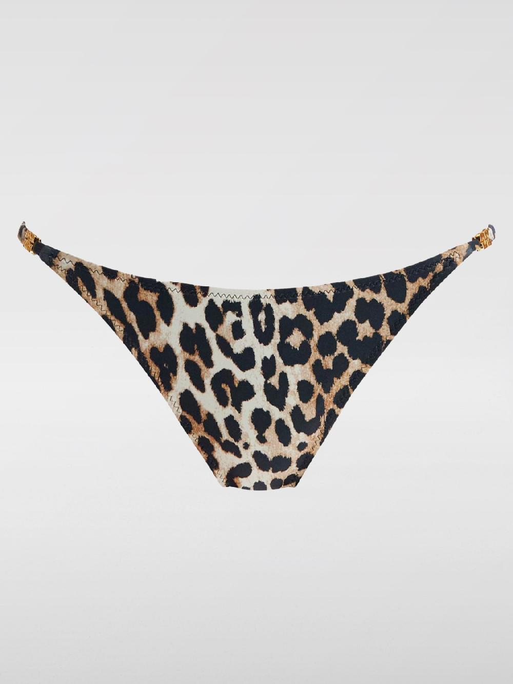 Giglio Slip Bikini Ganni In Lycra Animalier