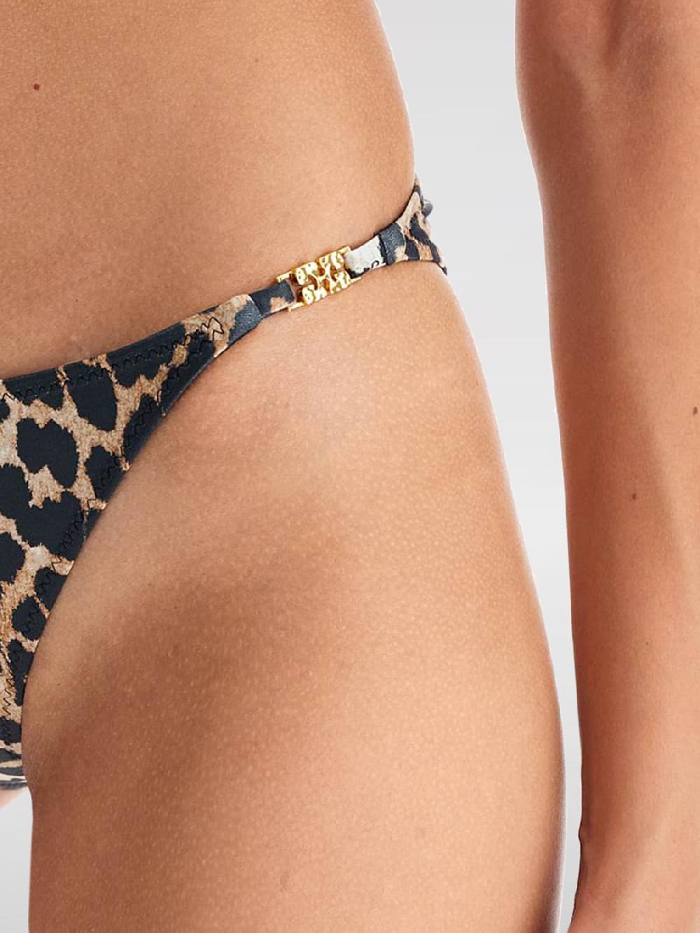 Giglio Slip Bikini Ganni In Lycra Animalier