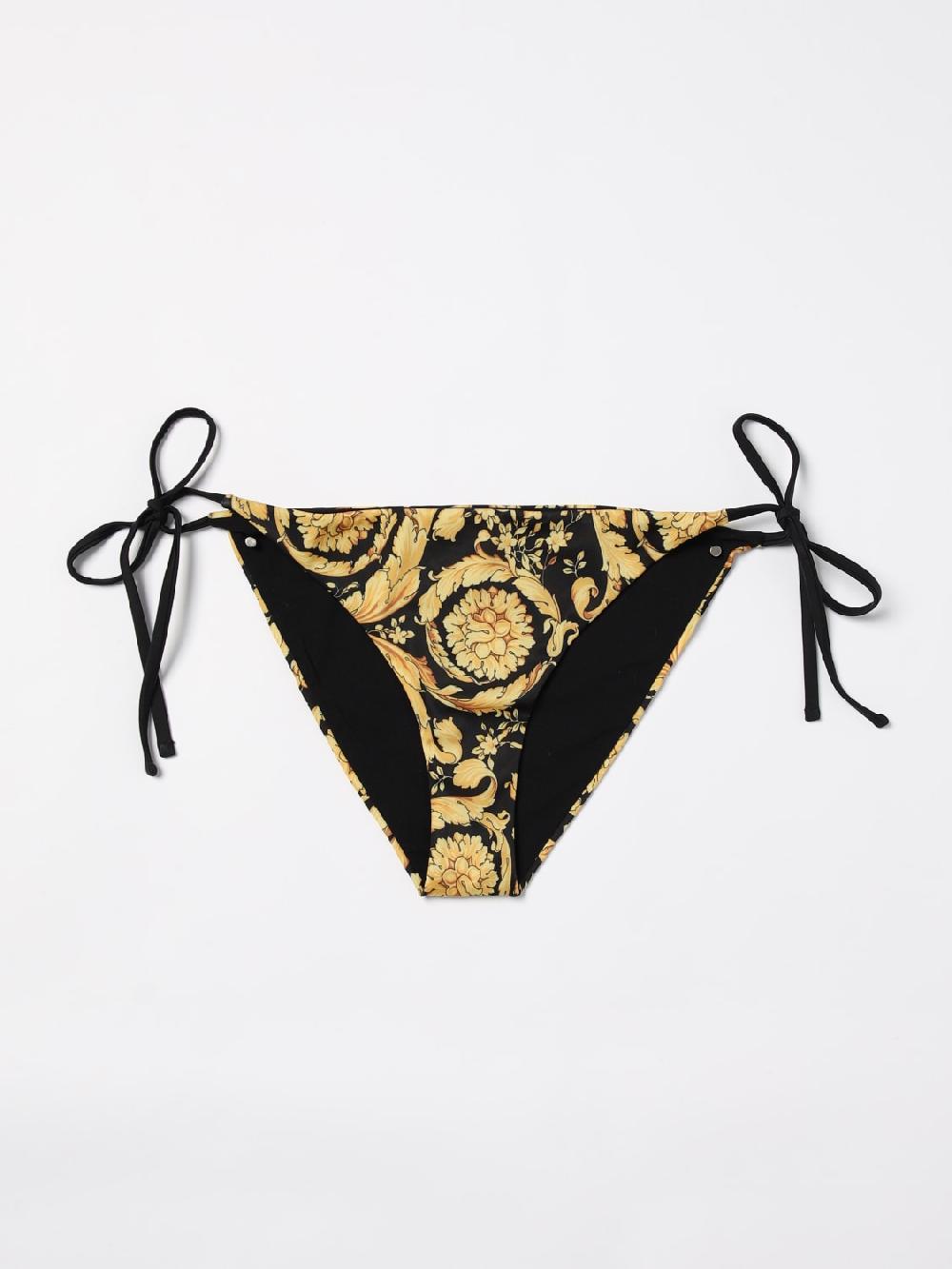 Giglio Slip Bikini Versace In Lycra Stampata
