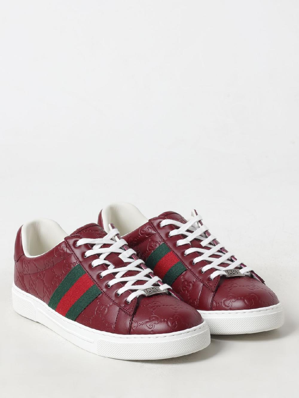 Giglio Sneakers Ace Gucci In Pelle Con Monogram GG