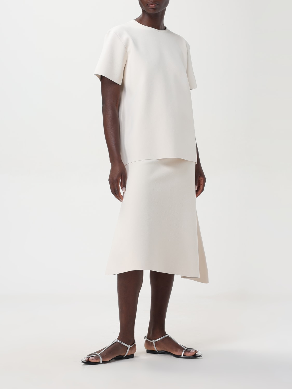 Giglio T-shirt A Girocollo In Viscosa Jil Sander