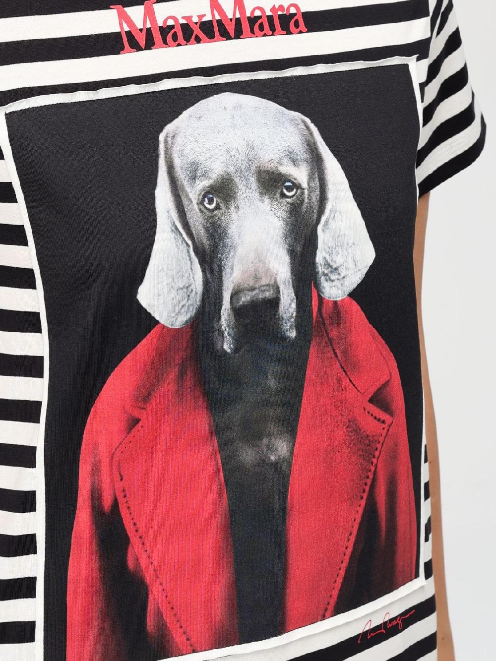 Giglio T-shirt A Righe Con Stampa Dog Max Mara