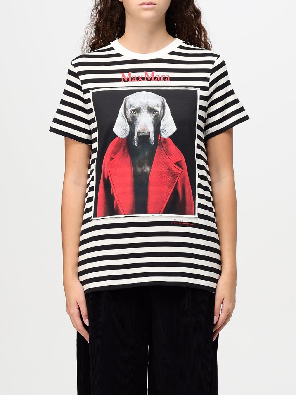 Giglio T-shirt a righe con stampa Dog Max Mara