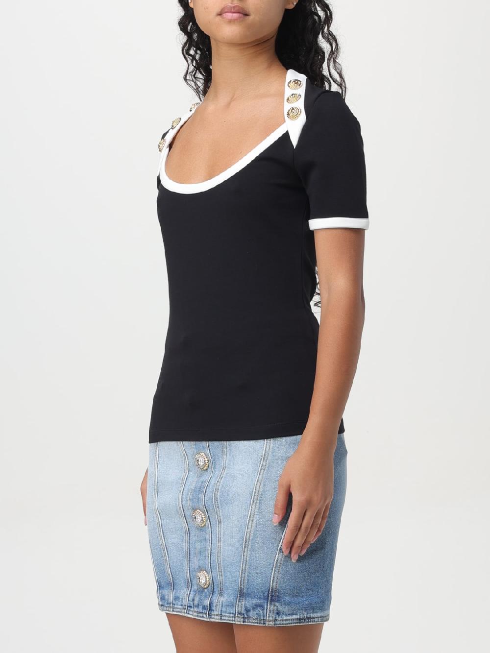 Giglio T-shirt Balmain In Misto Cotone Con Bottoni
