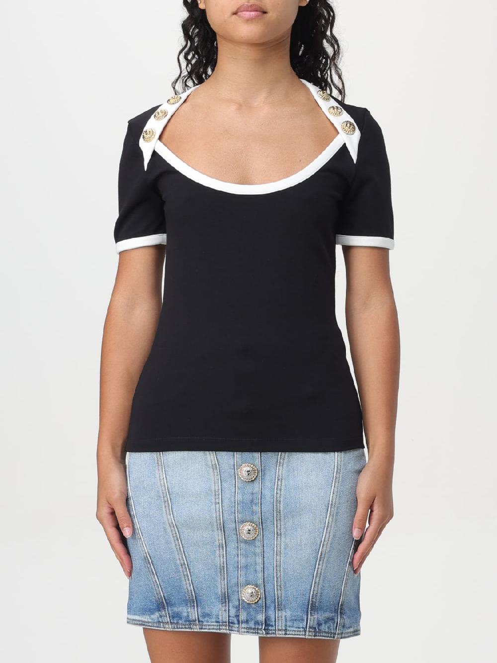 Giglio T-shirt Balmain in misto cotone con bottoni