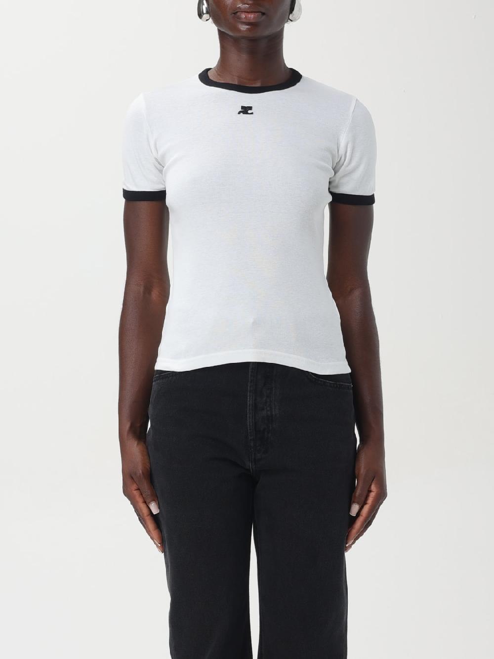 Giglio T-shirt basic con mini logo Courréges