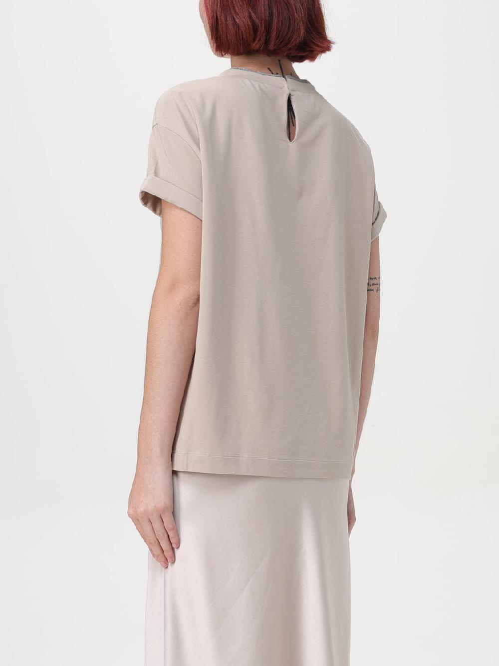 Giglio T-shirt Basic Con Monile Brunello Cucinelli