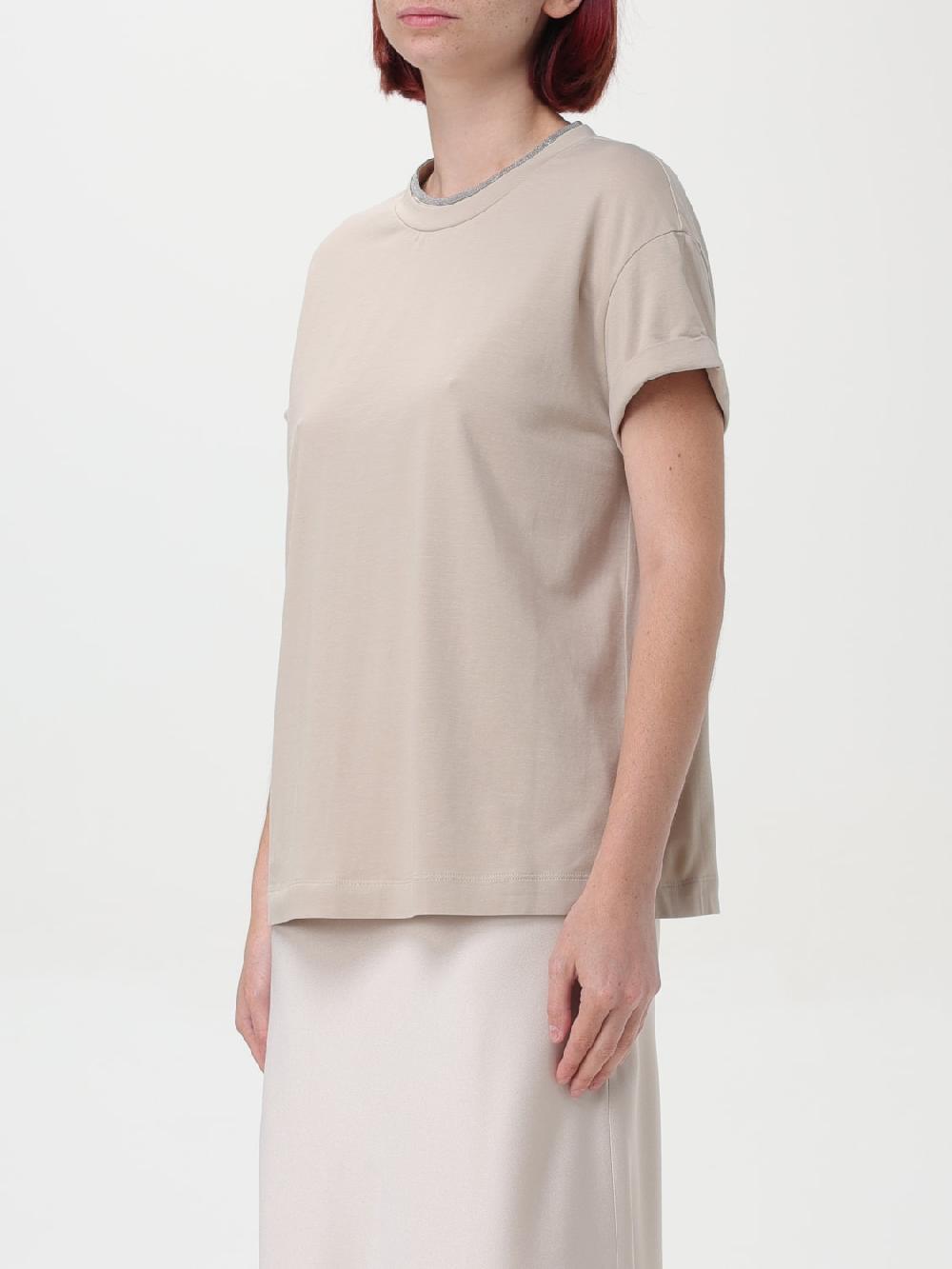 Giglio T-shirt Basic Con Monile Brunello Cucinelli