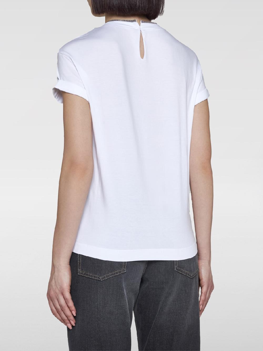Giglio T-shirt Basic Con Monile Brunello Cucinelli