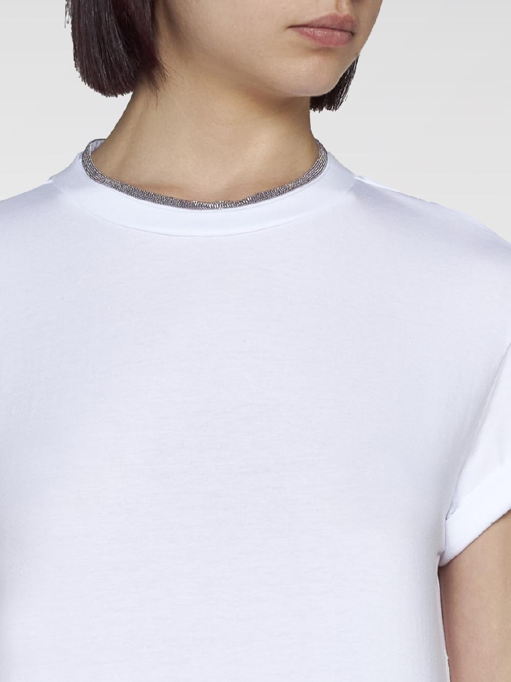 Giglio T-shirt Basic Con Monile Brunello Cucinelli