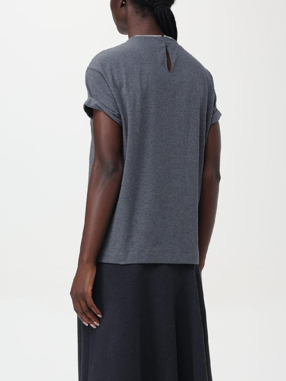 Giglio T-shirt Basic Con Monile Brunello Cucinelli