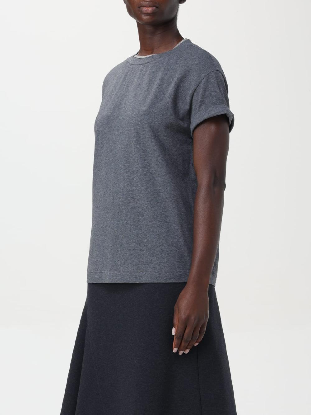 Giglio T-shirt Basic Con Monile Brunello Cucinelli