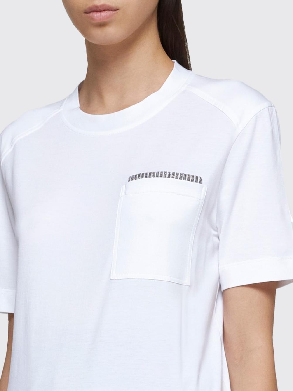 Giglio T-shirt Basic Con Monile Brunello Cucinelli