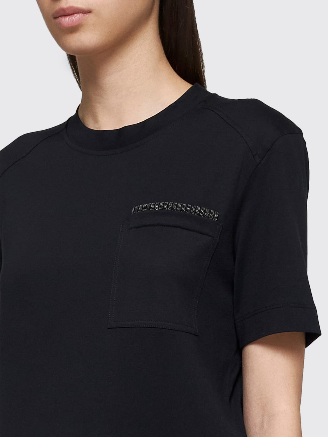 Giglio T-shirt Basic Con Monile Brunello Cucinelli