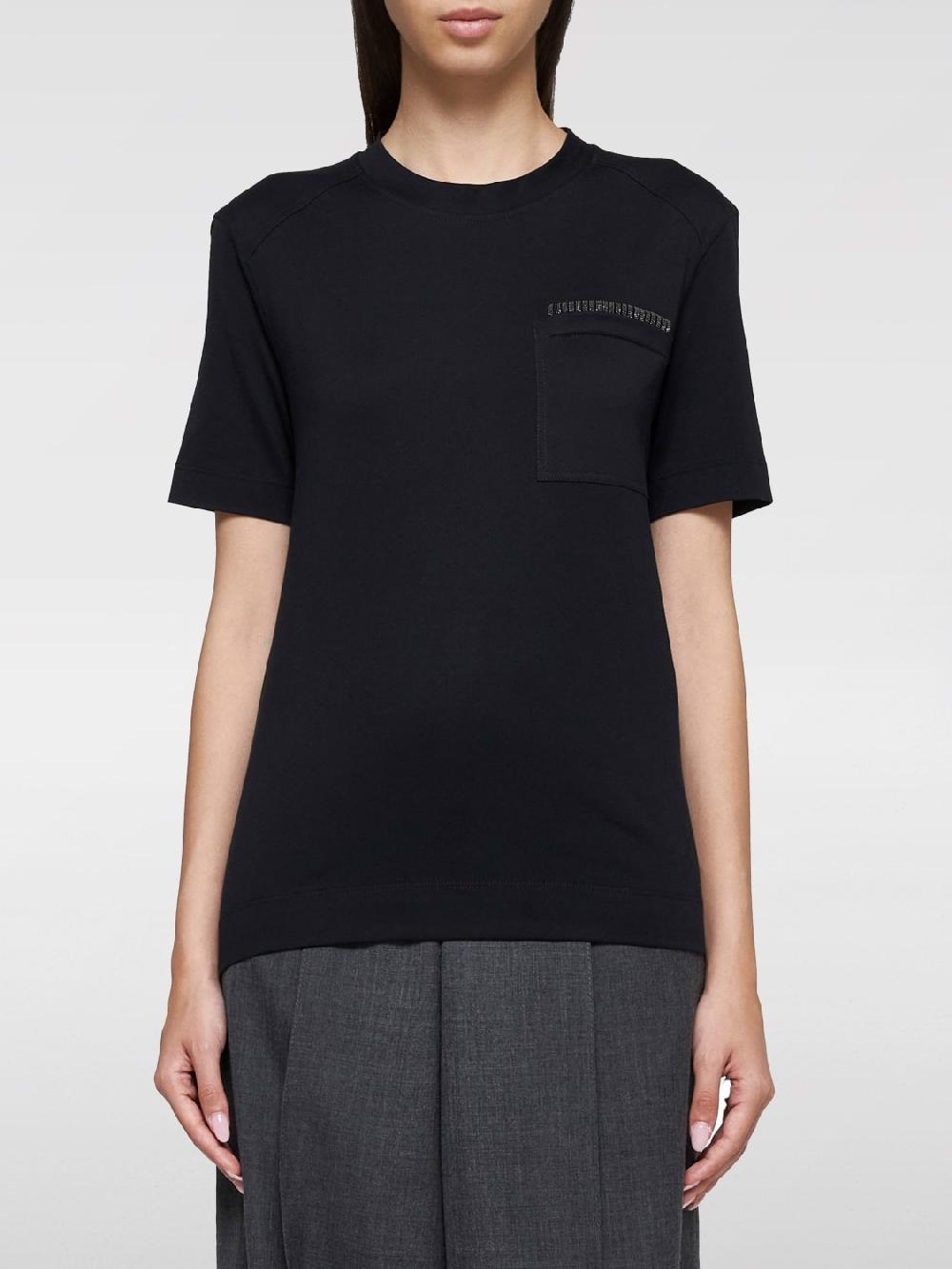 Giglio T-shirt basic con monile Brunello Cucinelli