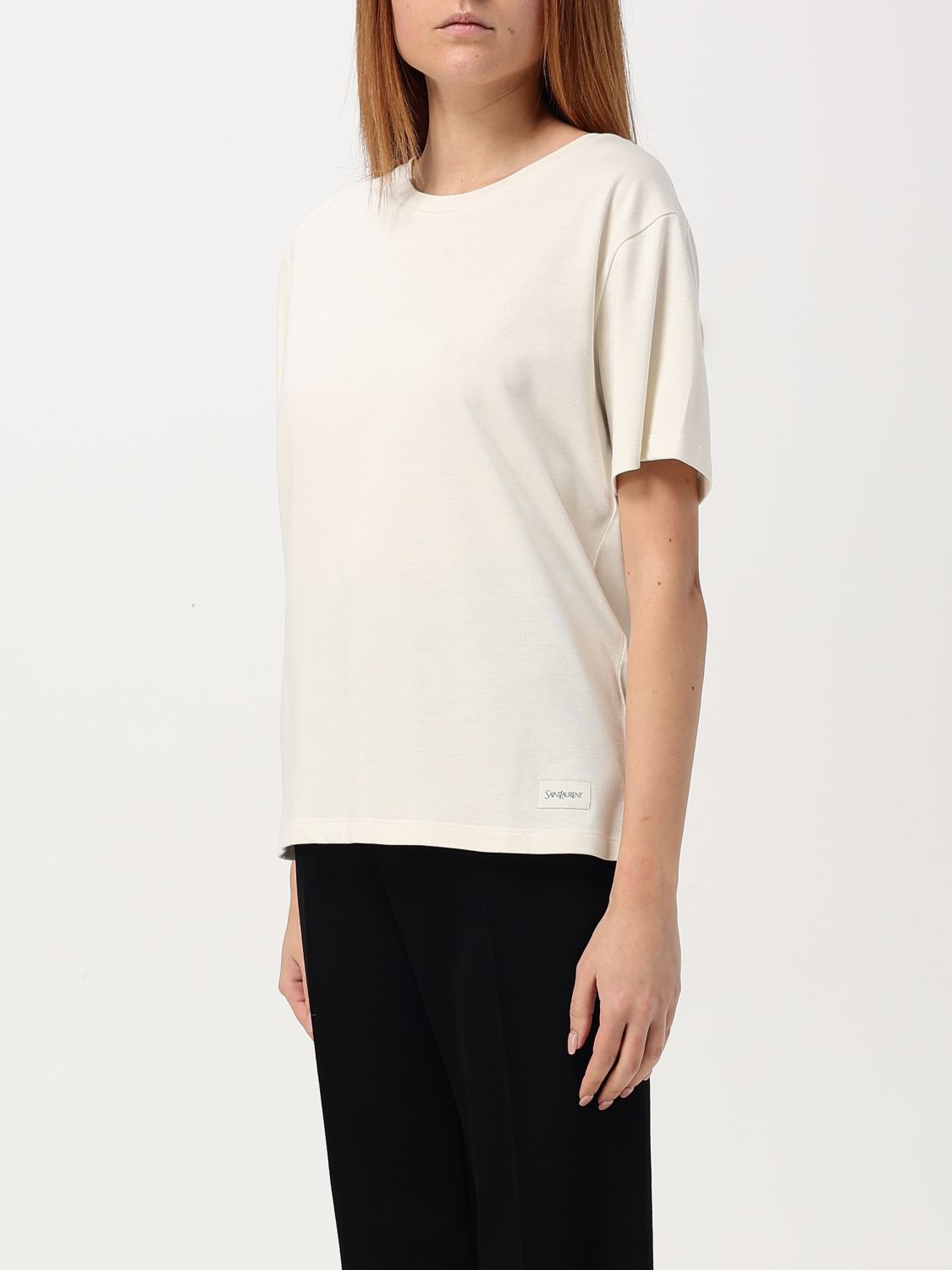 Giglio T-shirt Basic Saint Laurent In Misto Cotone