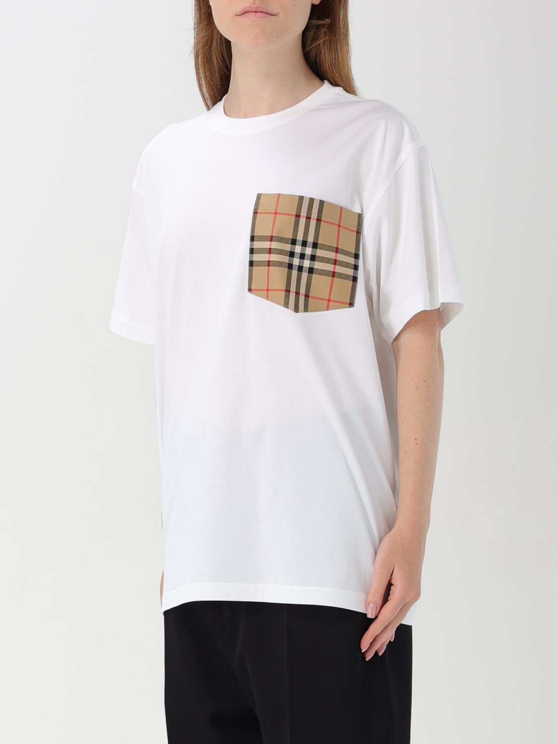Giglio T-shirt Burberry Con Toppa Check