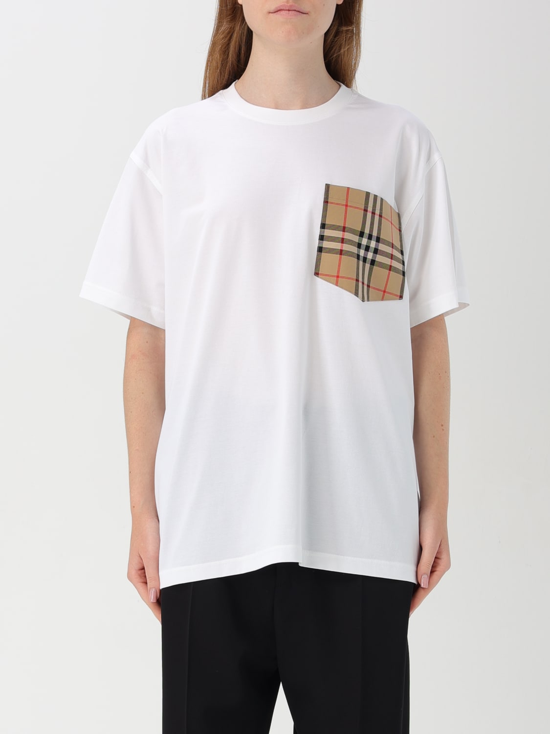 Giglio T-shirt Burberry con toppa check