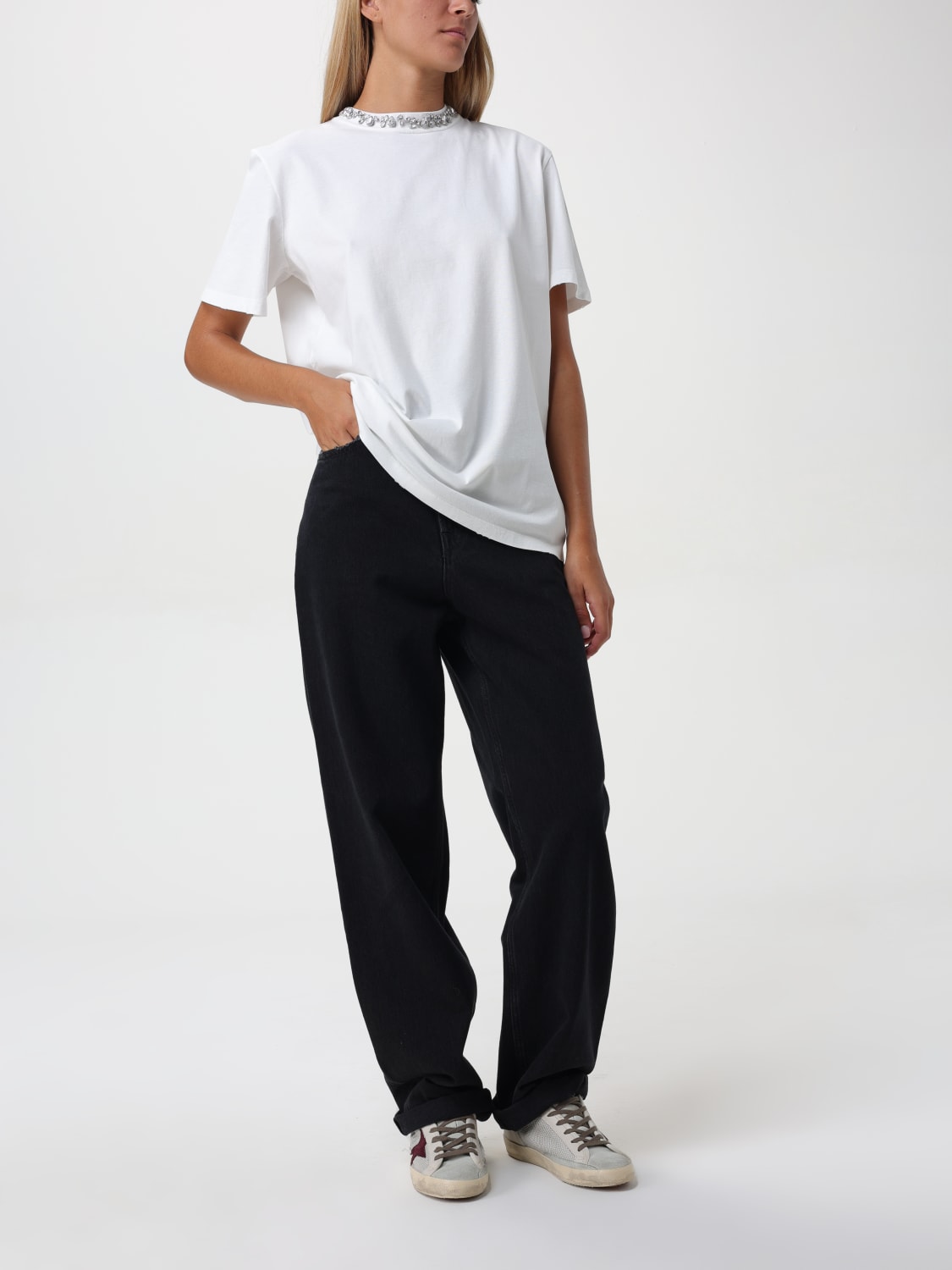 Giglio T-shirt Con Girocollo Gioiello Golden Goose