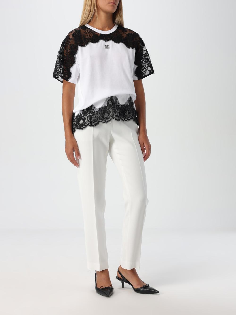 Giglio T-shirt Con Inserti In Pizzo Dolce & Gabbana