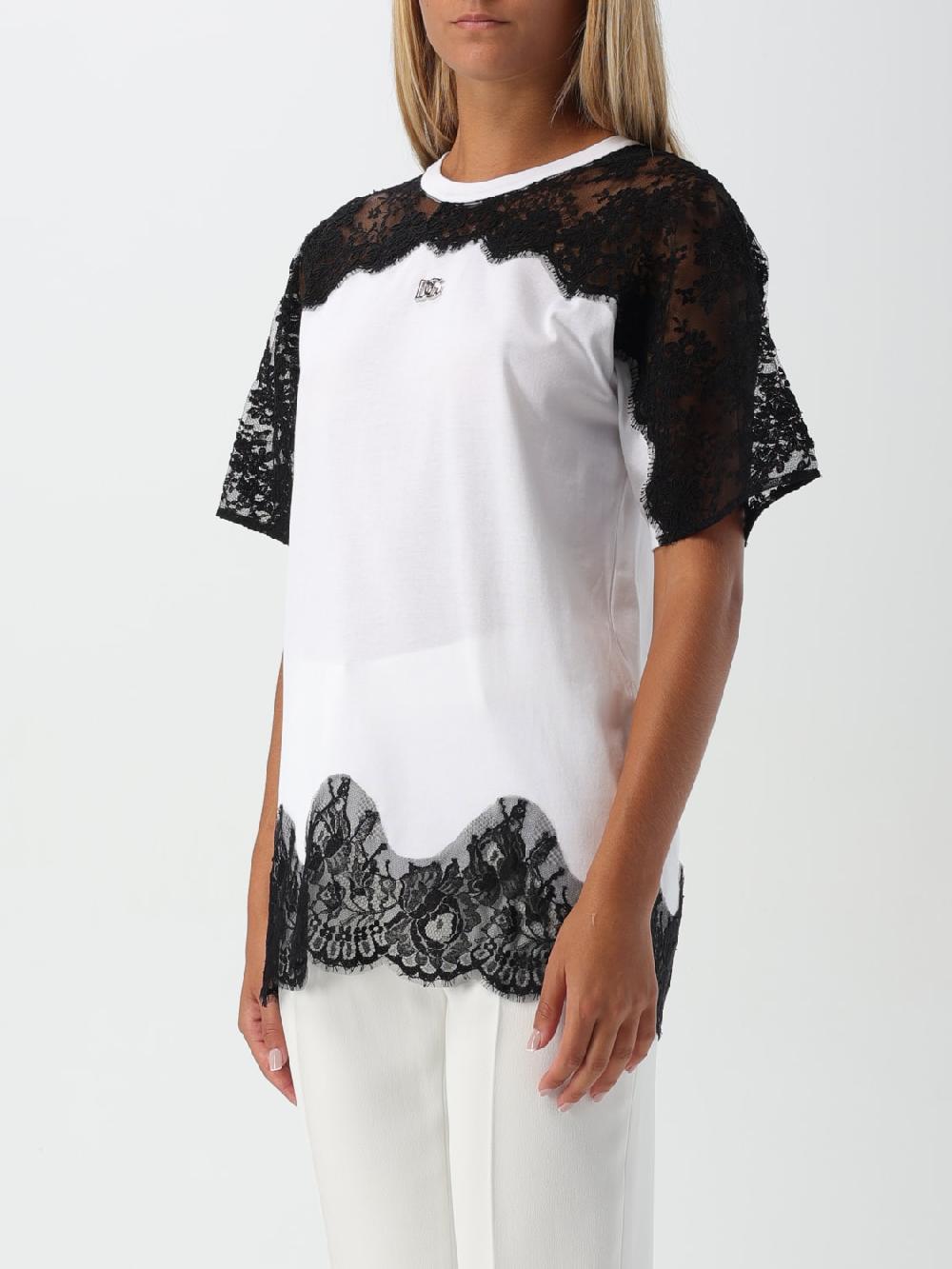 Giglio T-shirt Con Inserti In Pizzo Dolce & Gabbana