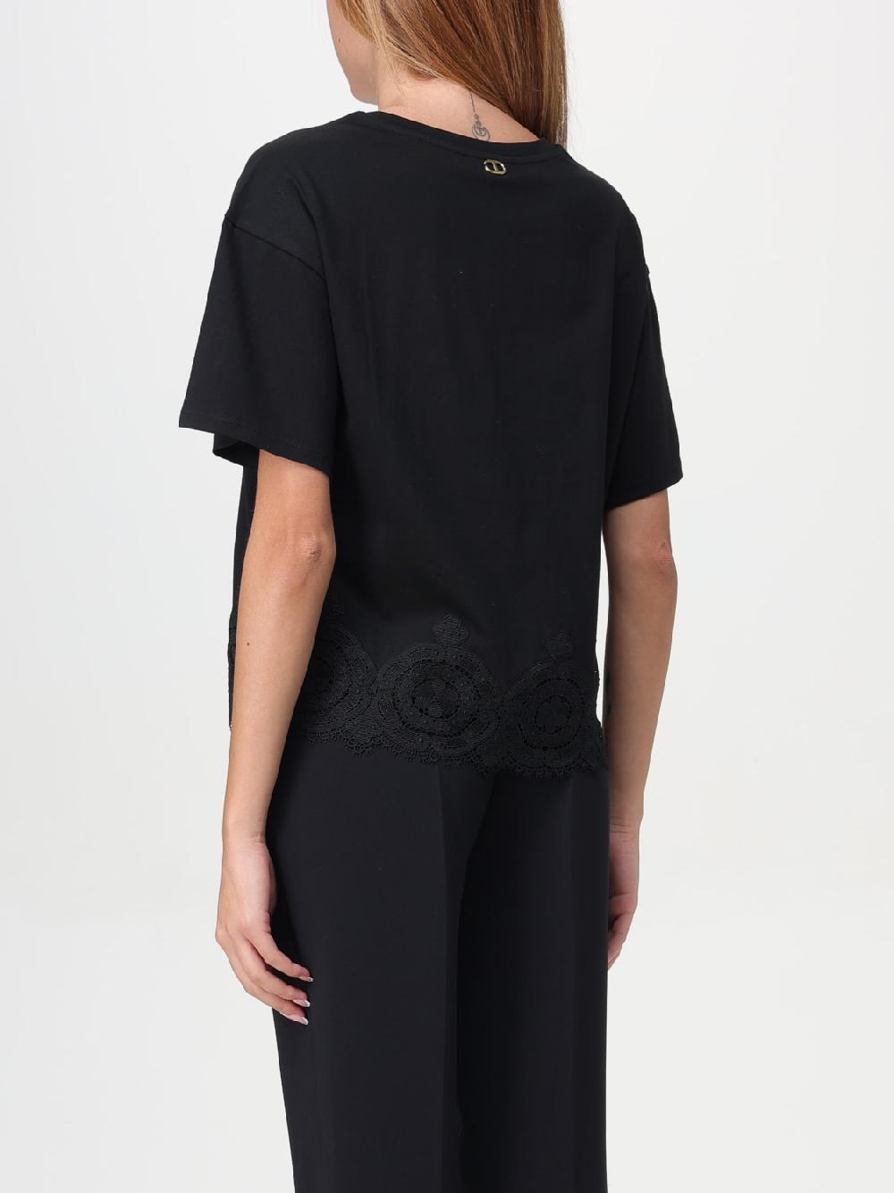 Giglio T-shirt Con Inserti In Pizzo Twinset