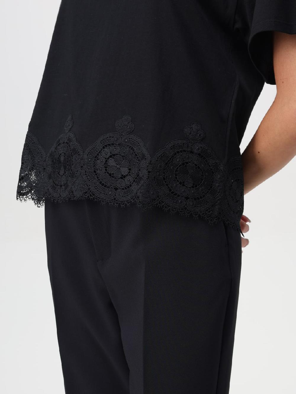 Giglio T-shirt Con Inserti In Pizzo Twinset