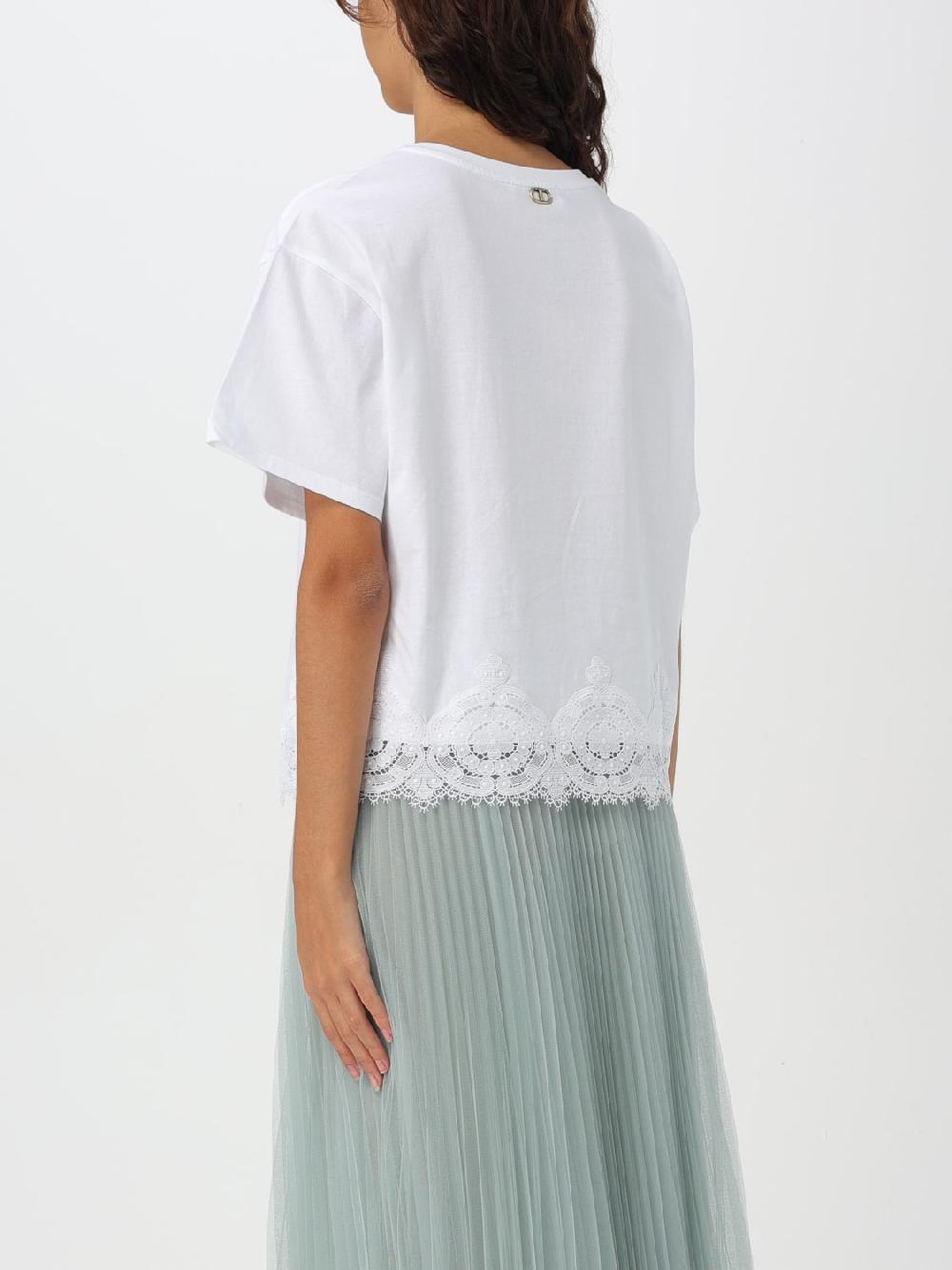 Giglio T-shirt Con Inserti In Pizzo Twinset
