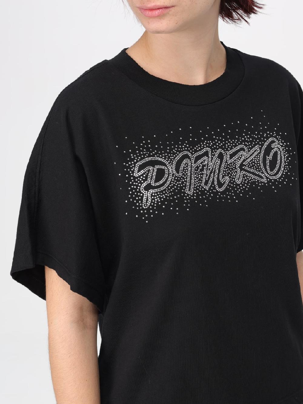 Giglio T-shirt Con Logo Di Strass Pinko