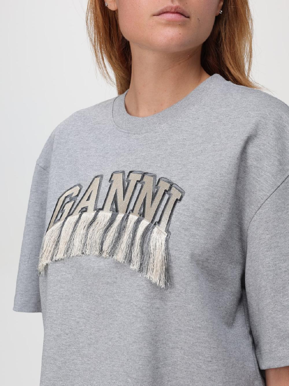 Giglio T-shirt Con Maxi Logo Ganni