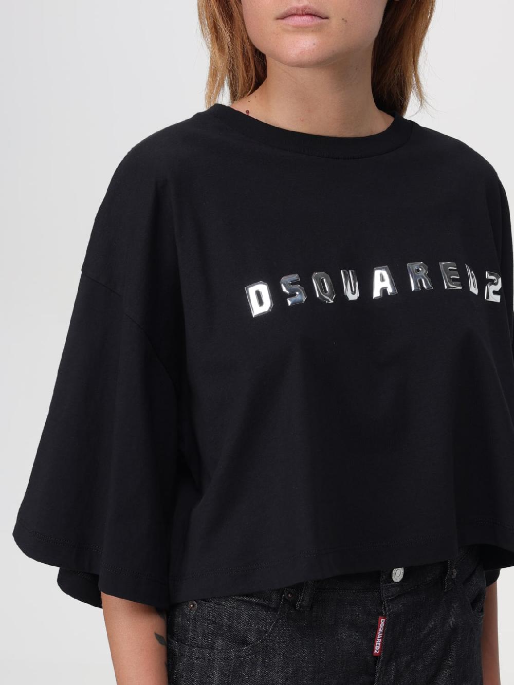 Giglio T-shirt Crop Con Logo Dsquared2