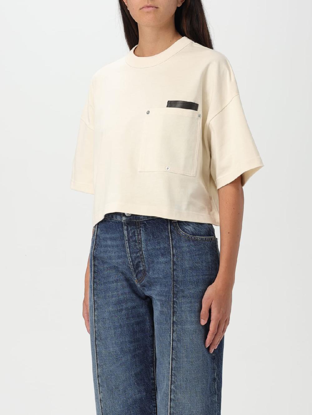 Giglio T-shirt Crop Con Toppa Bottega Veneta