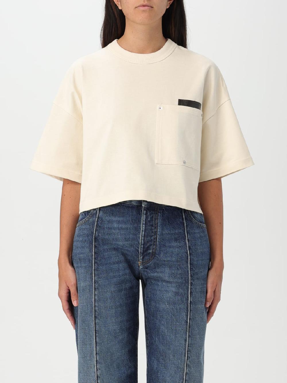 Giglio T-shirt crop con toppa Bottega Veneta