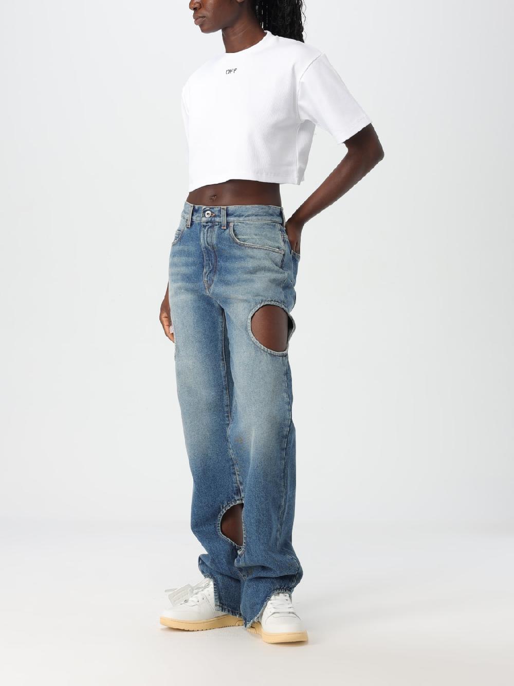 Giglio T-shirt Crop Off-White In Cotone