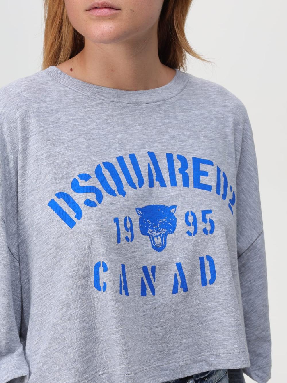 Giglio T-shirt Crop Stampata Dsquared2