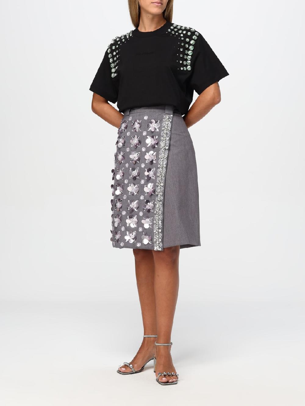 Giglio T-shirt Des Phemmes In Cotone Con Strass