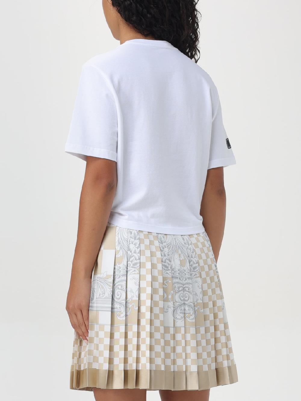 Giglio T-shirt Di Cotone Con Logo Versace