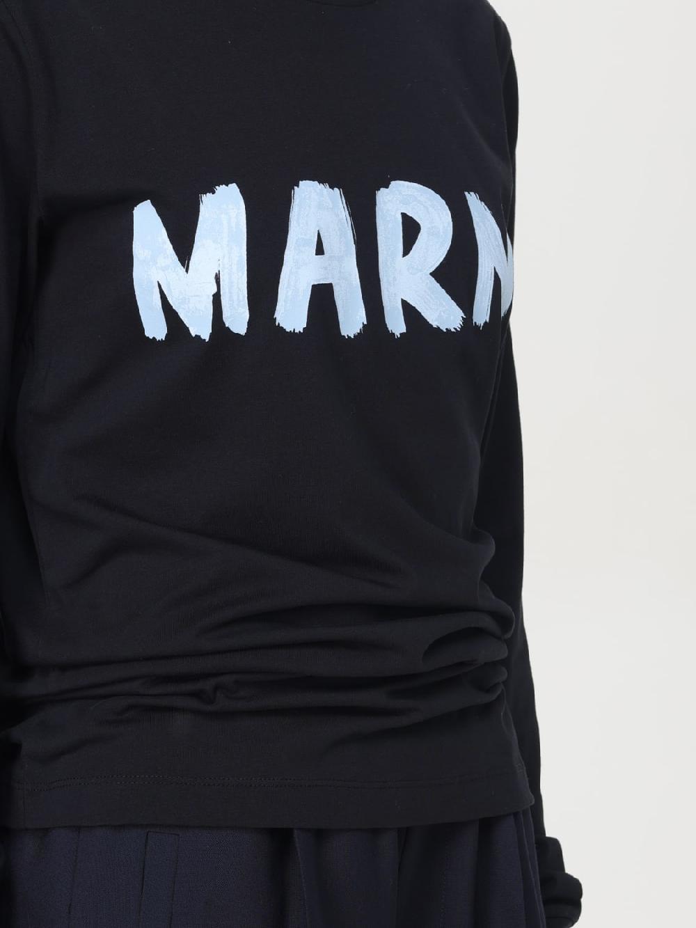 Giglio T-shirt Di Cotone Con Maxi Logo Marni