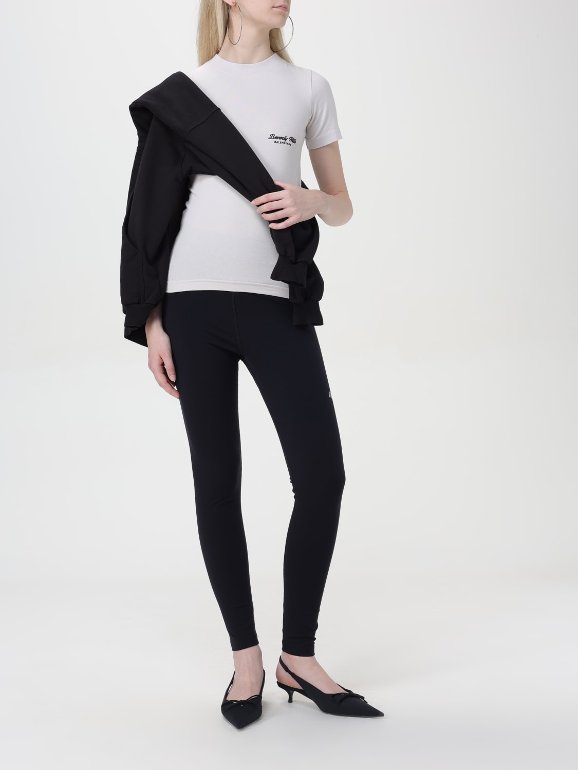 Giglio T-shirt Di Cotone Con Mini Logo Balenciaga