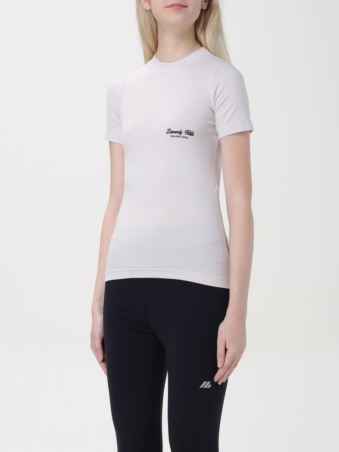Giglio T-shirt Di Cotone Con Mini Logo Balenciaga