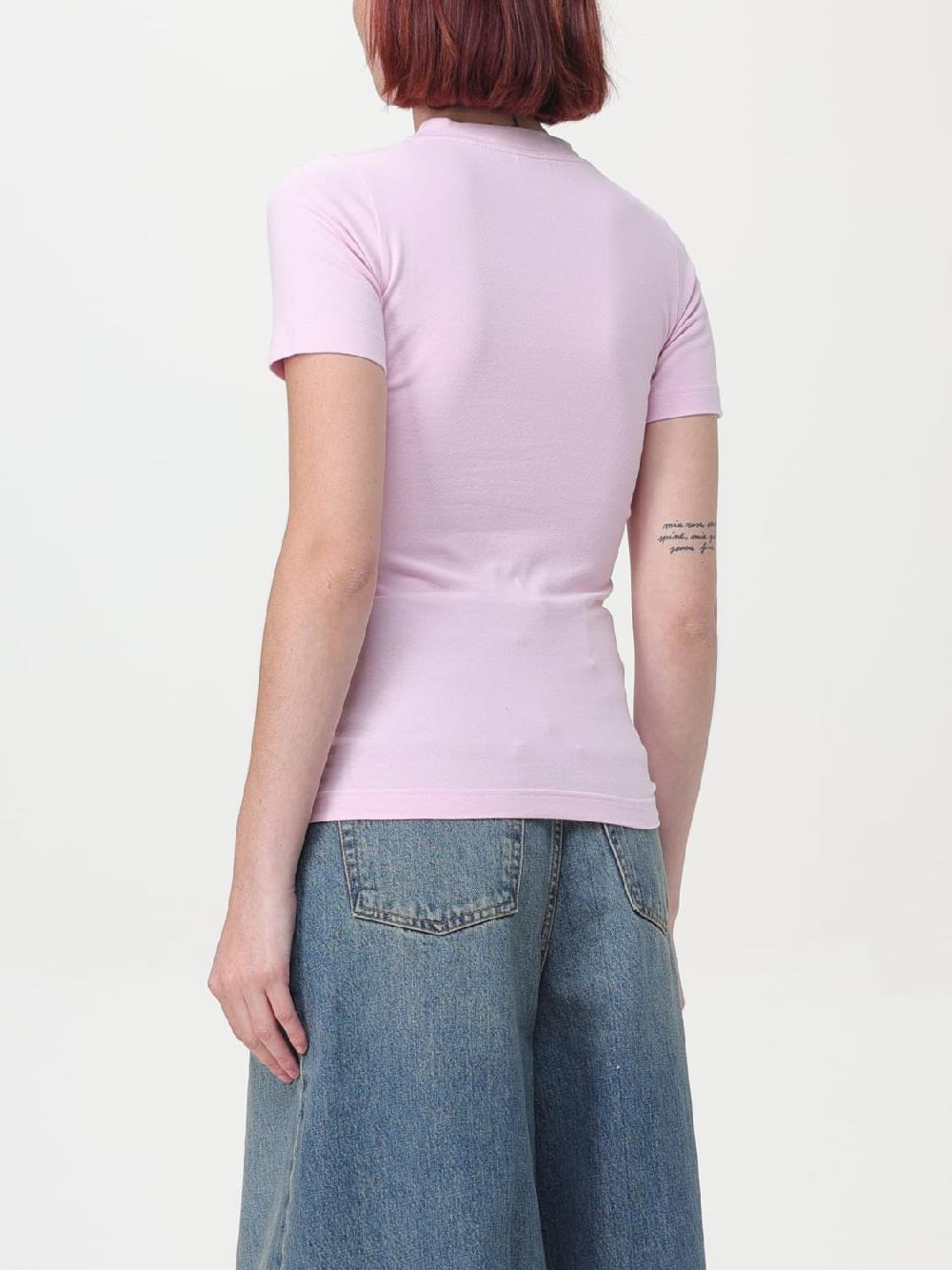 Giglio T-shirt Di Cotone Con Mini Logo Balenciaga