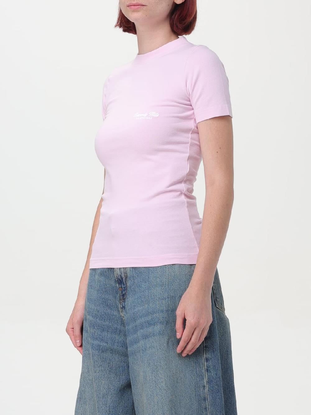Giglio T-shirt Di Cotone Con Mini Logo Balenciaga